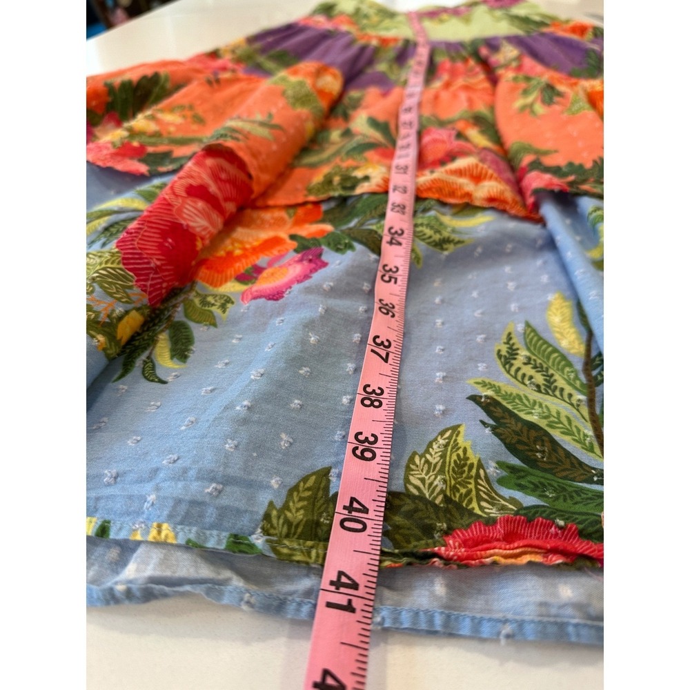 Farm Rio Anthropologie Floral Tiered Maxi Skirt Size Medium Colorful - Picture 12 of 16